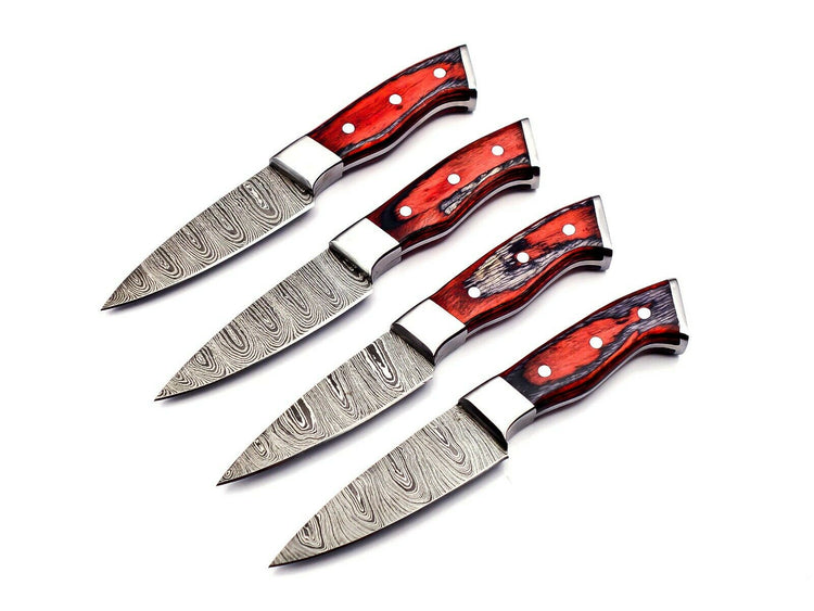 4 Piece Steak Knife Set With Leather Bag Sharp