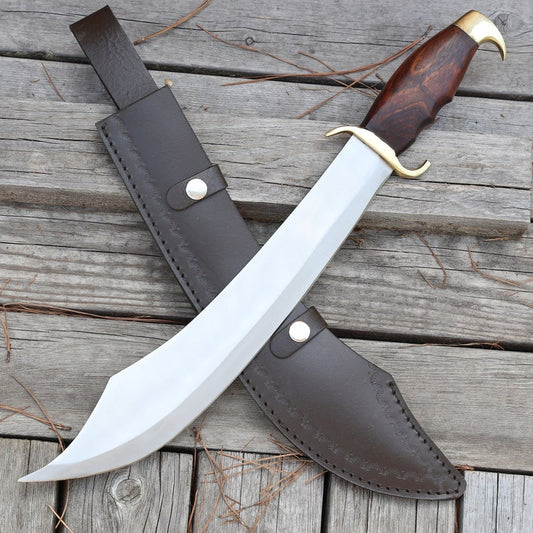 Hand Forged Medieval Inspired Collectible  Carbon Steel Pirate Sword with Leather Sheath