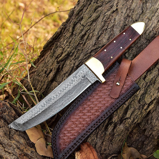 American Tanto Kurinkiru  Hunting Knife With Leather Sheath