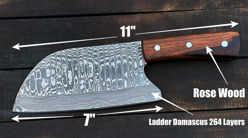 Handmade Damascus Steel Meat Cleaver Custom Handmade Damascus Steel Chef Knife