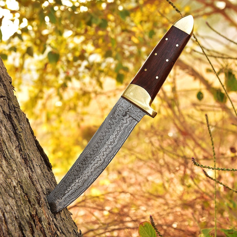 American Tanto Kurinkiru  Hunting Knife With Leather Sheath