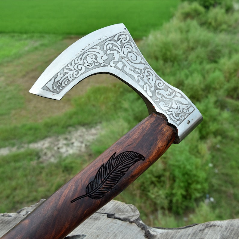 Traditions Viking Bearded Axe - Hand Crafted Beautiful Engraved Axe