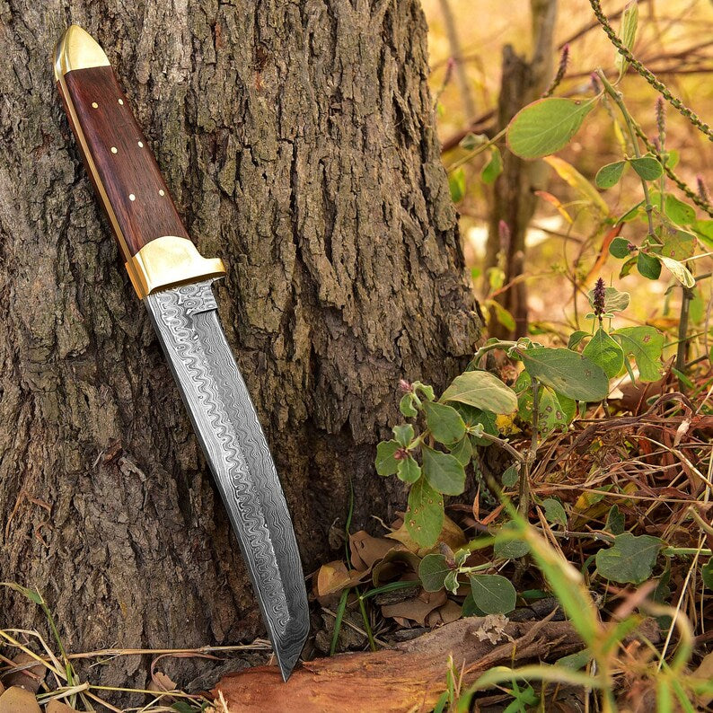 American Tanto Kurinkiru  Hunting Knife With Leather Sheath