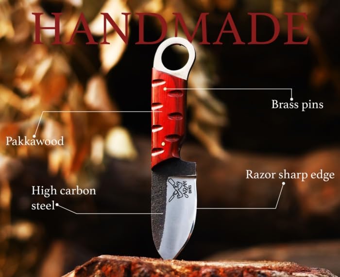 ADAM KNIVES Fixed Blade Carbon Steel Outdoor Knife with Pancake