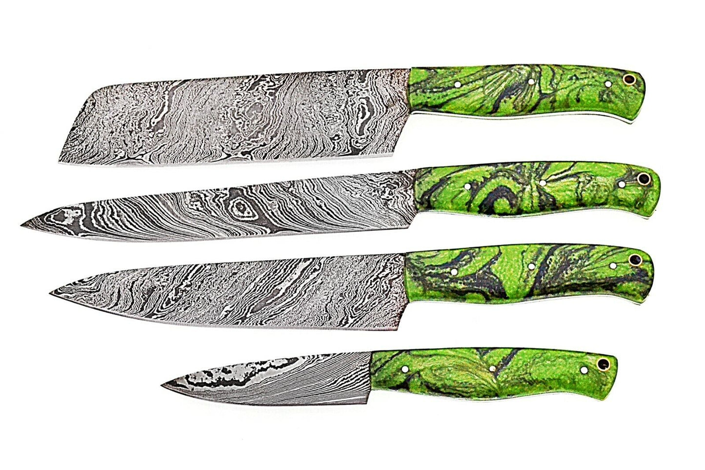 Custom Hand made Damascus Steel Kitchen / Chef Knives Set 4 Pcs. Set FR-2021128