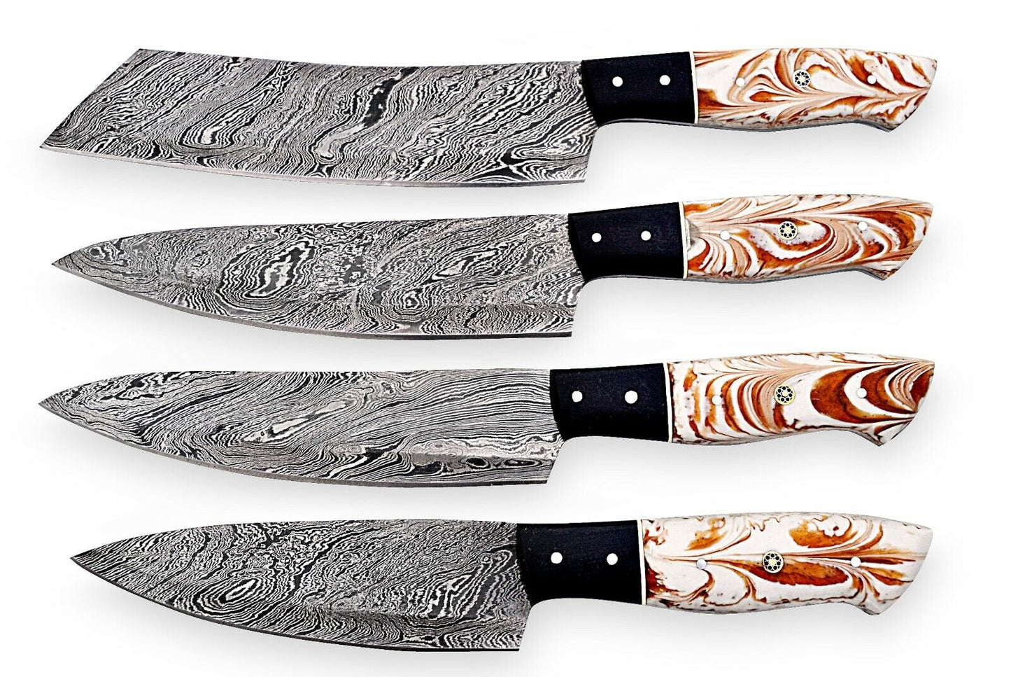 Custom Hand made Damascus Steel Kitchen/ BBQ / Chef Knives 4 Pcs. Set FR-2001136