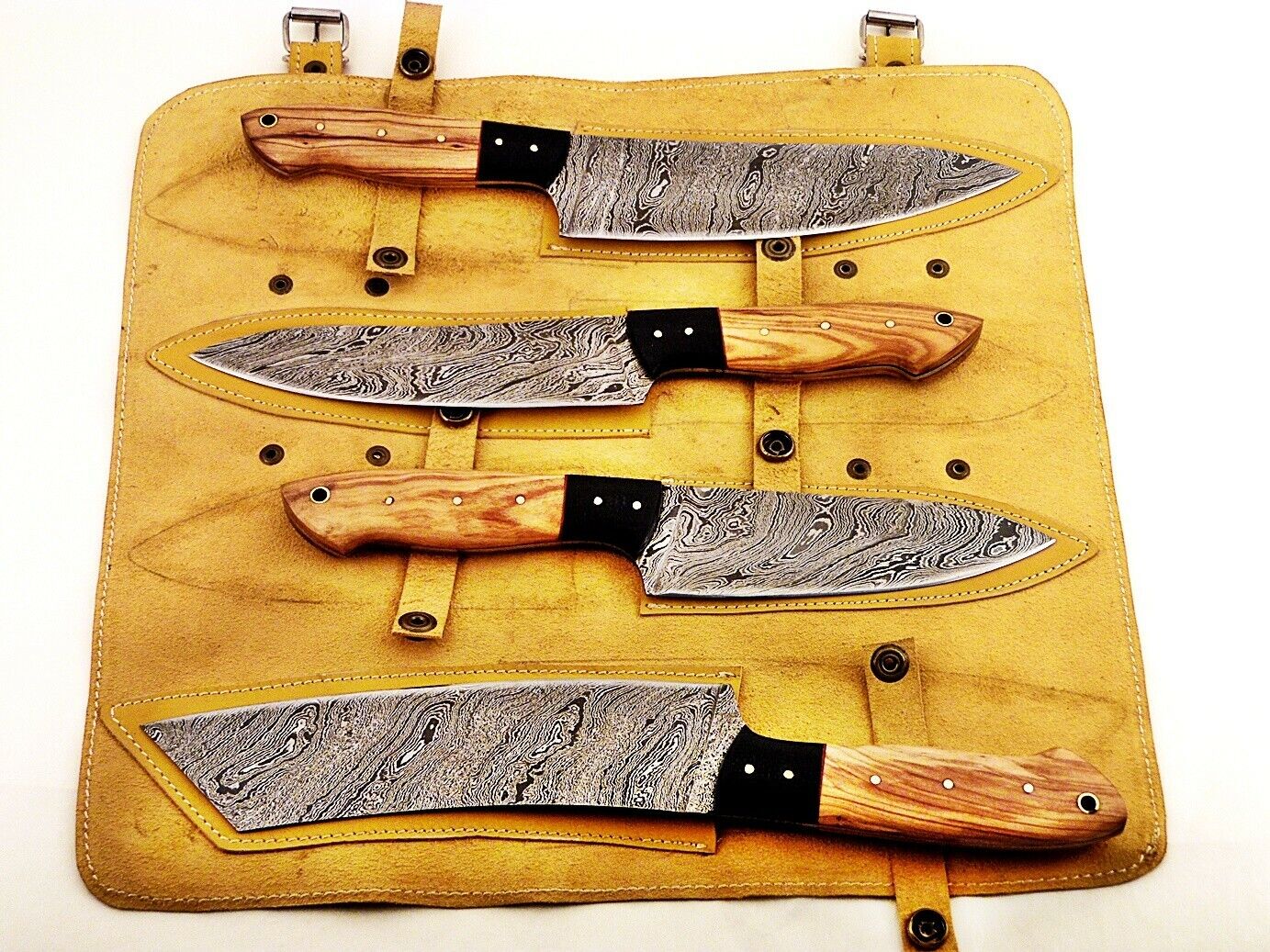 Custom Hand made Damascus Steel Kitchen / BBQ / Chef Knives 4 Pcs.Set FR-2001067