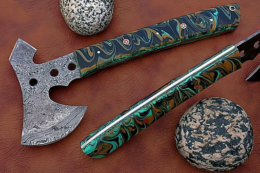 Custom Made Damascus Steel Hunting Axe / Hatchets / Smart Axe FR-200009