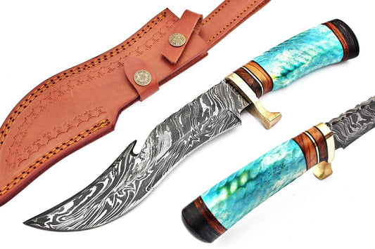 Custom Made Damascus Steel Hunting Knife / Bowie Knife FR 20015682