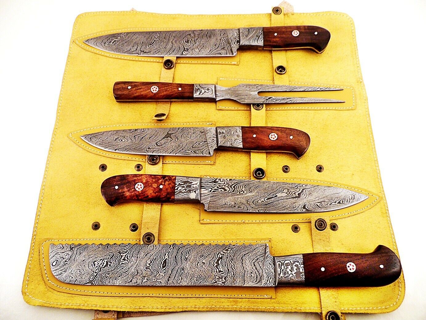 Custom Hand made Damascus Steel Kitchen / Chef Knives Set 5 Pcs. Set FR-2001066